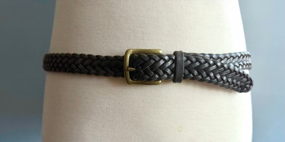 Dark Brown Braided Leather Belt Mens sz XL